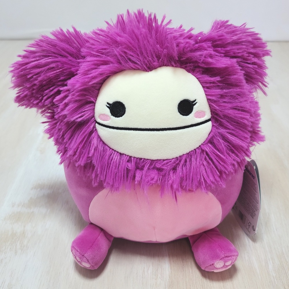 Squishmallows Nanette the Bigfoot 8 Inch Magenta Purple Fuzzy Plush NWT Gift